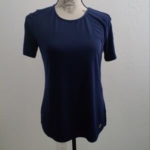 🆕 Michael Kors True Navy basics business casual office work Blouse_Small